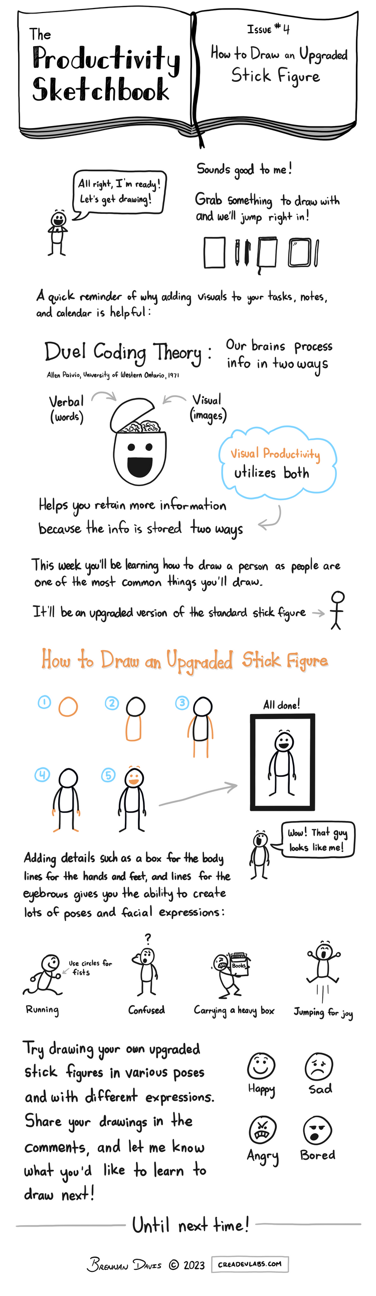 The Productivity Sketchbook #4: How to Draw an Upgraded Stick Figure